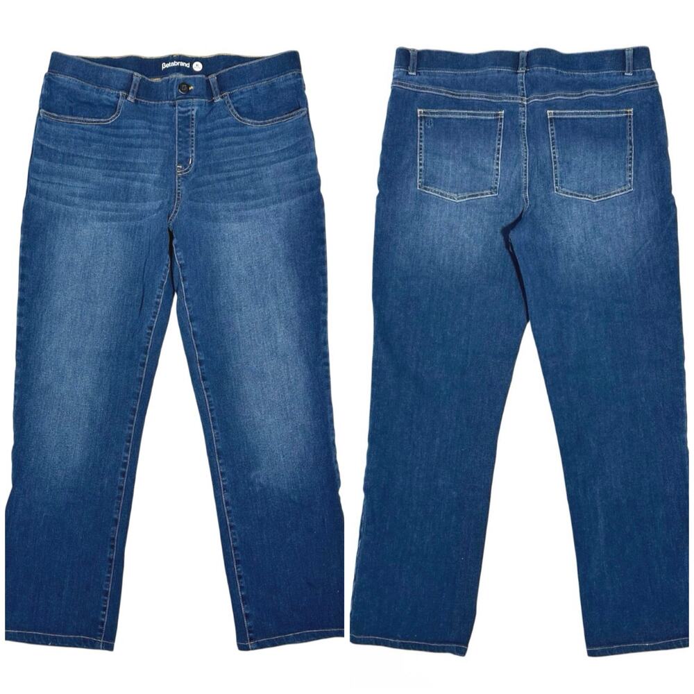 Betabrand | Women | Straight Leg 4 Pocket Yoga Stretch Denim Jeans | XL Petite